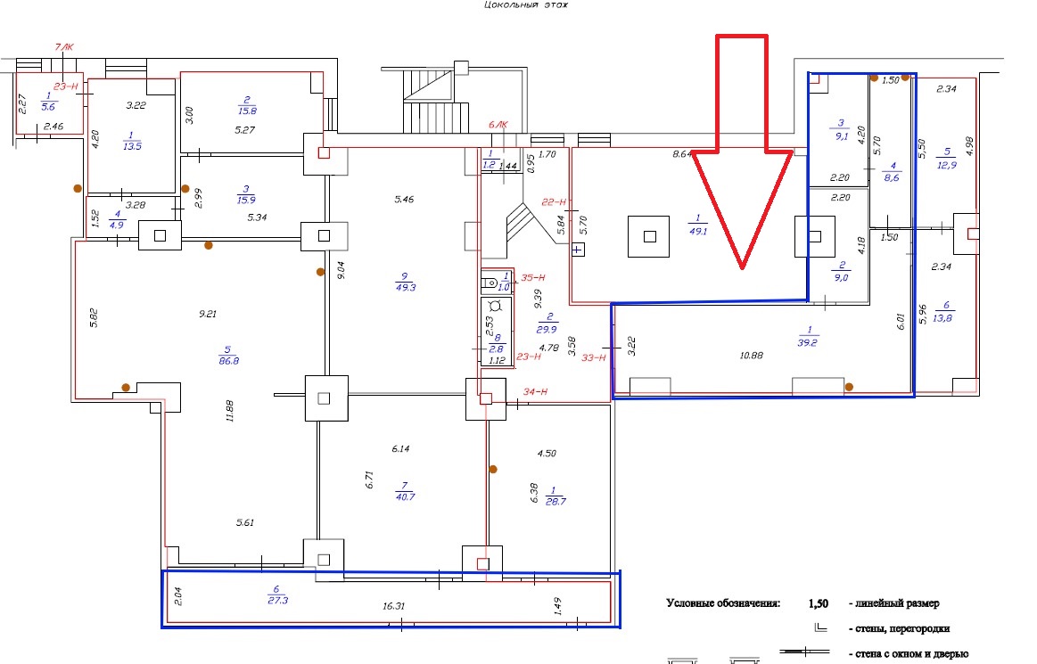 Помещение свободного назначения 66 м2, под склад у метро Большевиков
